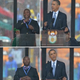 President Barack Obama delivers a speech next to a sign language interpreter during the memorial service for former South African President Nelson Mandela at Soccer City Stadium in Johannesburg.
ALEXANDER JOE/AFP/Getty Images